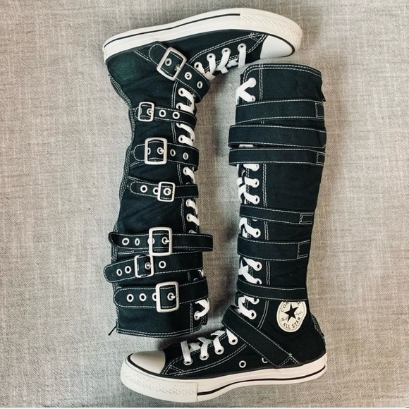INTEREST CHECK: Super Rare CTAS Buckle Strap Knee High Converse Emo Sneakers - Picture 1 of 1